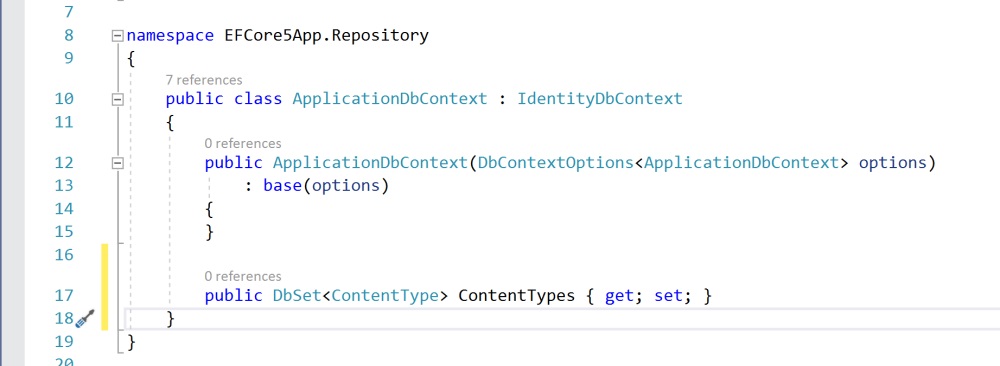 EF Core 5.0 name web app