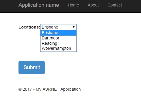 MVC Drop Down List Demo 3